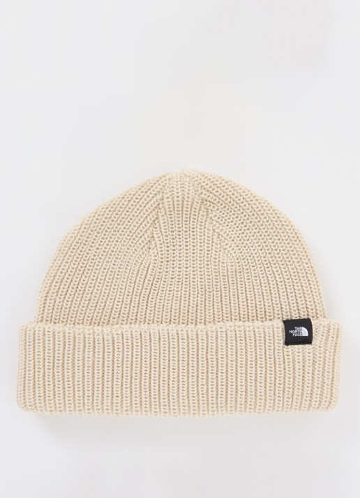 The North Face Fisherman grofgebreide muts - voorkant beige