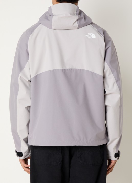 The North Face Jack met logo en ritszakken - achterkant lichtgrijs