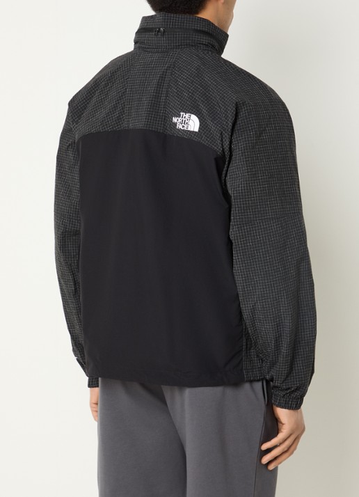 The North Face Jack met ruitdessin en ritszakken - achterkant antraciet