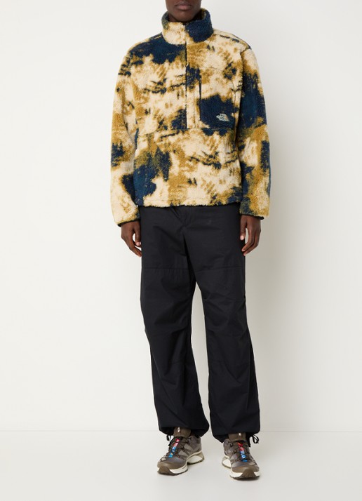 The North Face M extreme sweater van teddy met logo en opstaande kraag - voorkant 5 mosterd