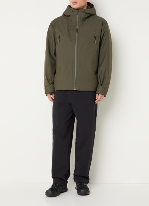 The North Face Range gewatteerd jack met donsvulling en capuchon - voorkant 2 olijfgroen