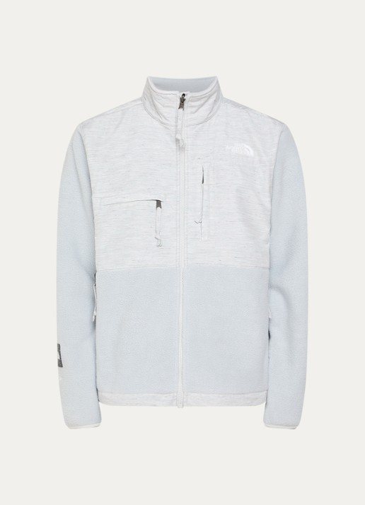 The North Face Re-grind Denali jack van fleece met gemêleerd dessin - voorkant 3 grijsmele