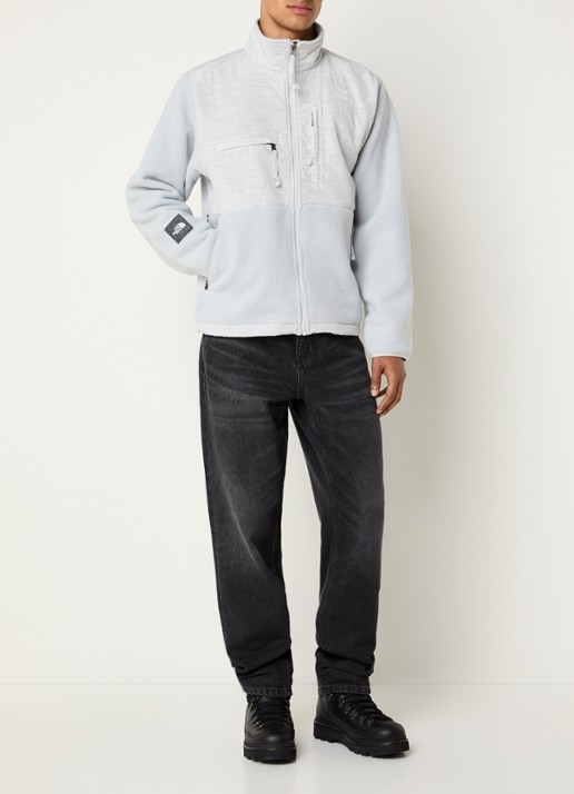The North Face Re-grind Denali jack van fleece met gemêleerd dessin - voorkant 4 grijsmele