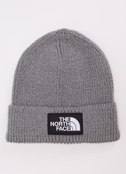 The North Face The Logo Box grofgebreide muts  - voorkant middengrijs