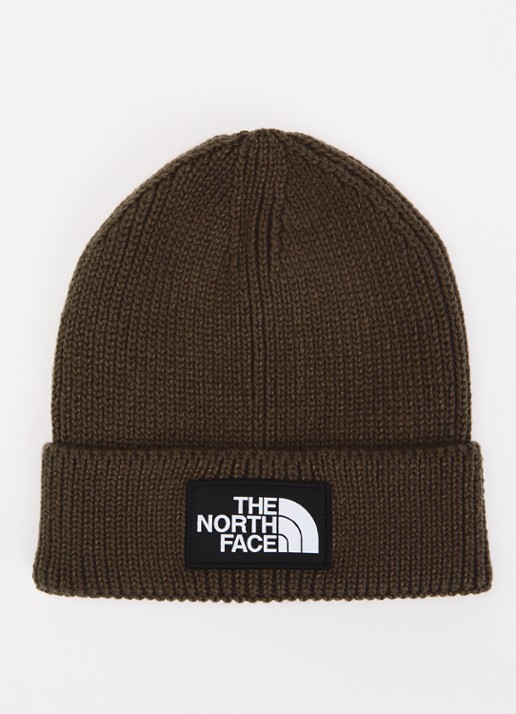 The North Face The Logo Box grofgebreide muts  - voorkant bruin