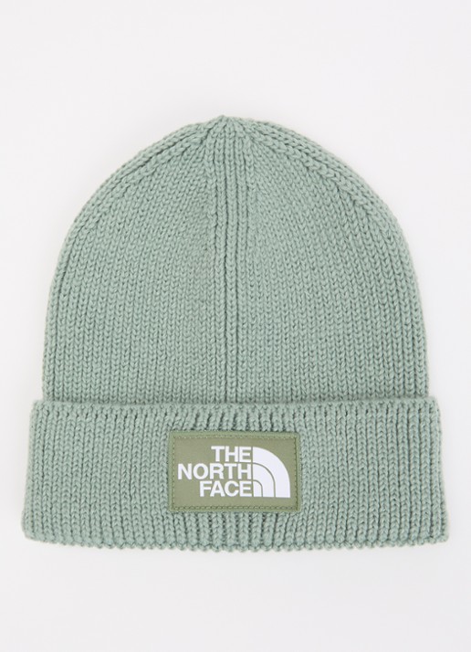The North Face The Logo Box grofgebreide muts  - voorkant lindegroen