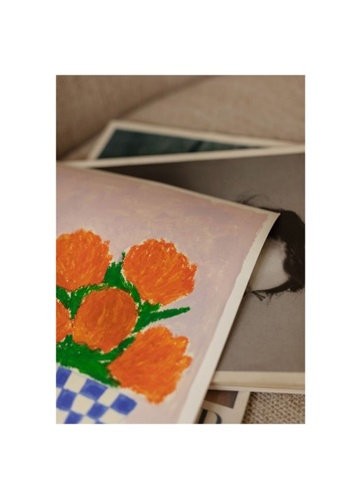 THE POSTER CLUB Carla Llanos, Orange Flowers print - detail multicolor