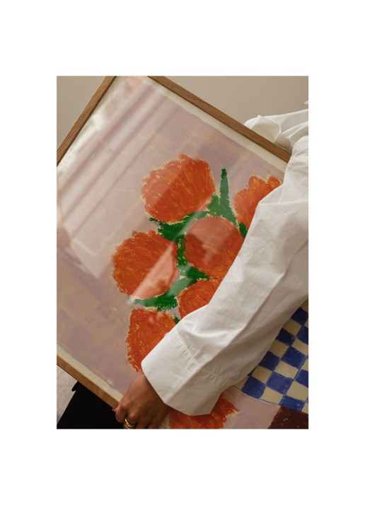 THE POSTER CLUB Carla Llanos, Orange Flowers print - detail 2 multicolor