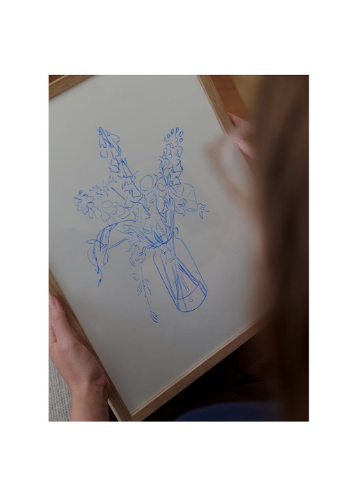 THE POSTER CLUB Flower Study, Chloe Purpero Johnson print - voorkant 2 blauw