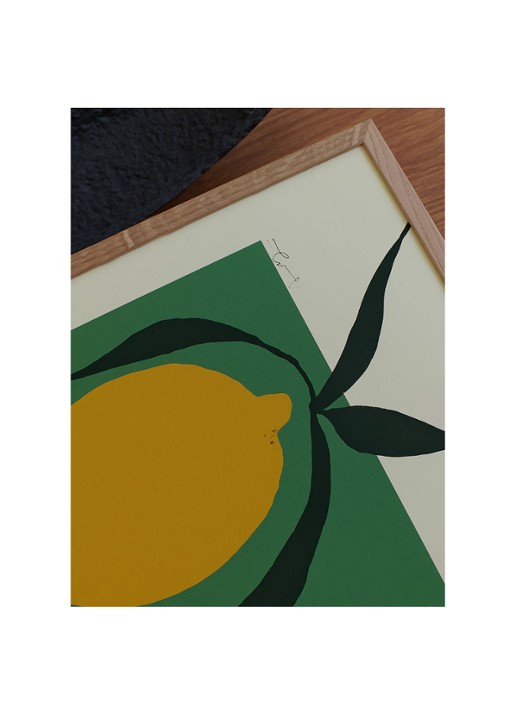 THE POSTER CLUB Green Lemon, Anna Mörner print - detail groen