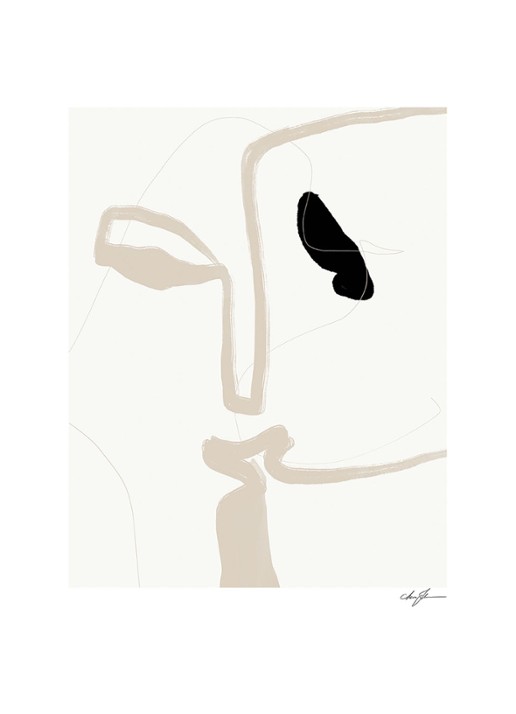 THE POSTER CLUB Kiss, Anna Johansson print - voorkant beige