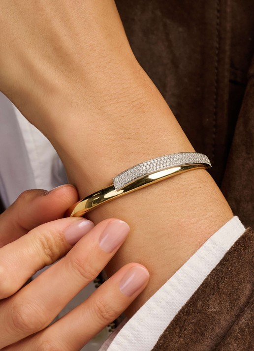 TI SENTO - Milano Bangle met zirkonia 23110ZY - voorkant 7 goud