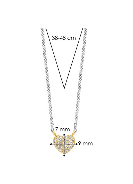 TI SENTO - Milano Ketting met hanger 3899ZY - detail zilver