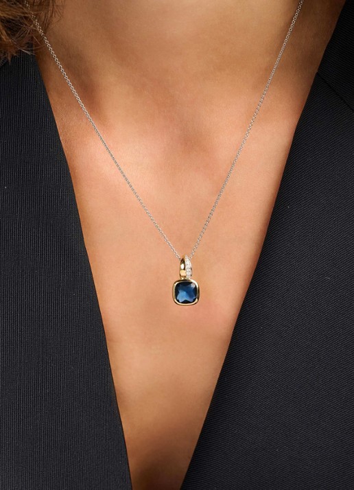 TI SENTO - Milano Ketting met hanger 6865DB - voorkant 2 zilver