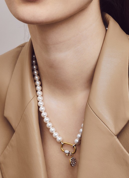 TI SENTO - Milano Ketting met kleursteen 3967PW - detail parelmoer