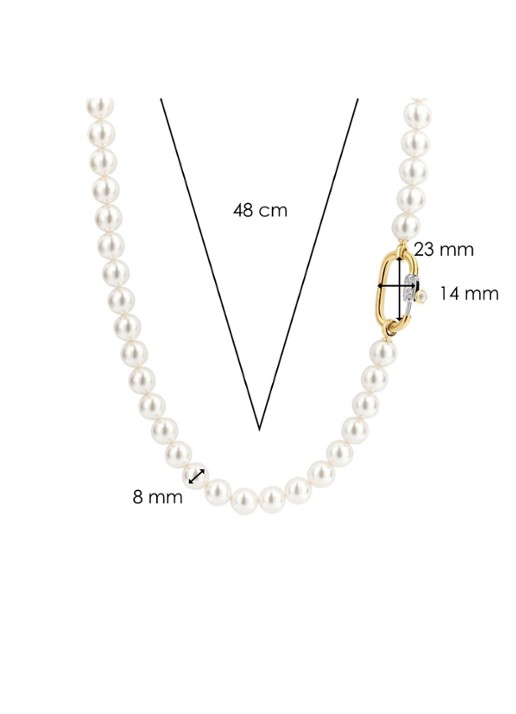 TI SENTO - Milano Ketting met kleursteen 3967PW - detail 3 parelmoer