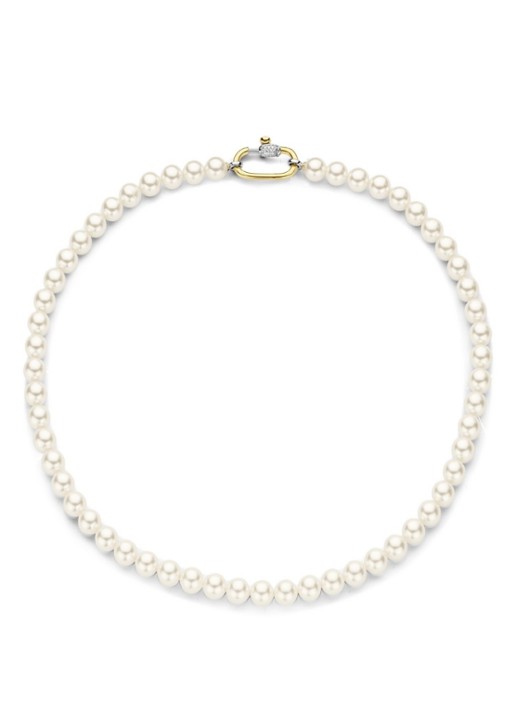 TI SENTO - Milano Ketting met kleursteen 3967PW - voorkant 6 parelmoer