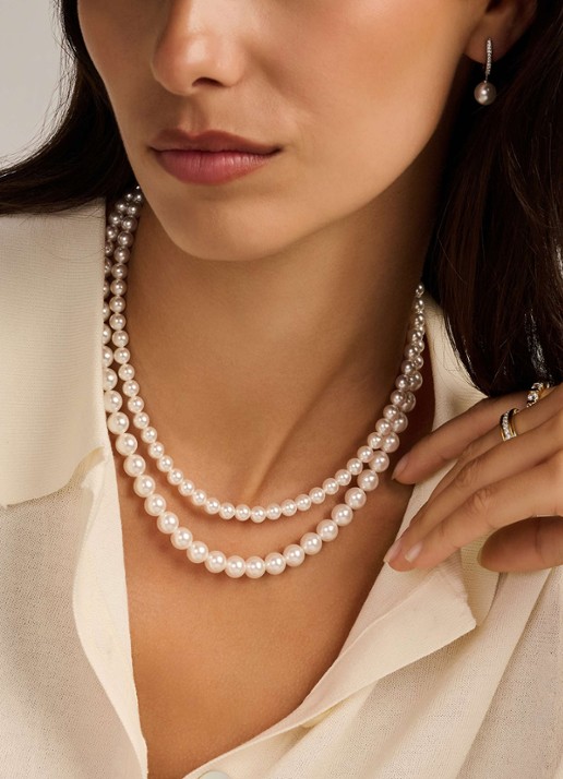 TI SENTO - Milano Ketting met parels 34135PW - voorkant 5 parelmoer