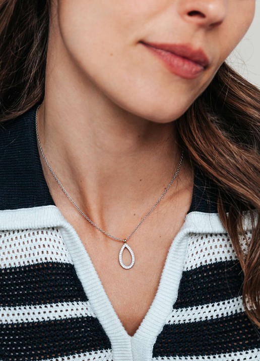TI SENTO - Milano Ketting van zilver 34110ZY - voorkant 2 zilver