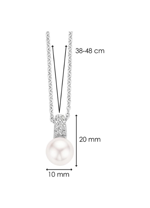 TI SENTO - Milano Ketting van zilver met zirkonia 3877PW - detail 4 zilver