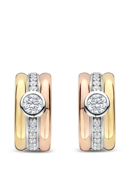 TI SENTO - Milano Oorringen met zirkonia 78085TZ - detail goud