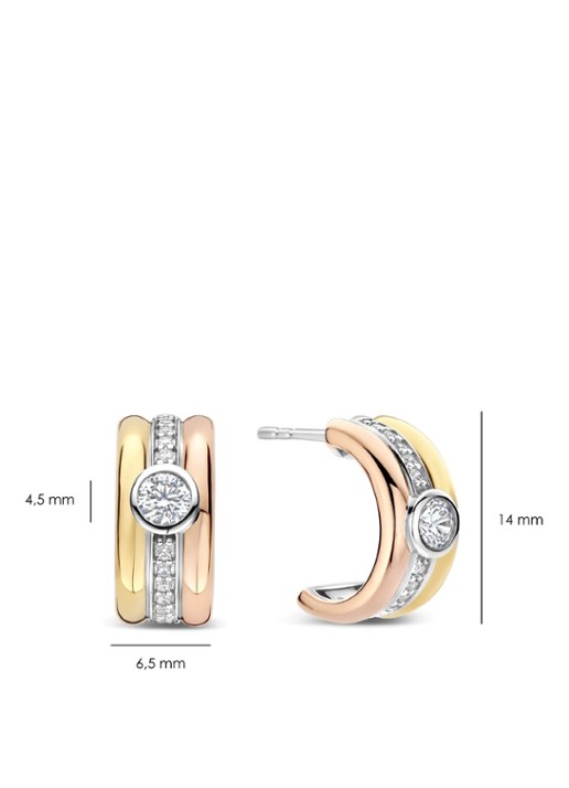 TI SENTO - Milano Oorringen met zirkonia 78085TZ - detail 2 goud
