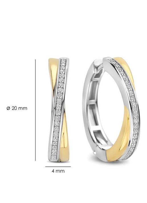 TI SENTO - Milano Oorringen met zirkonia 78099ZY - detail 3 goud