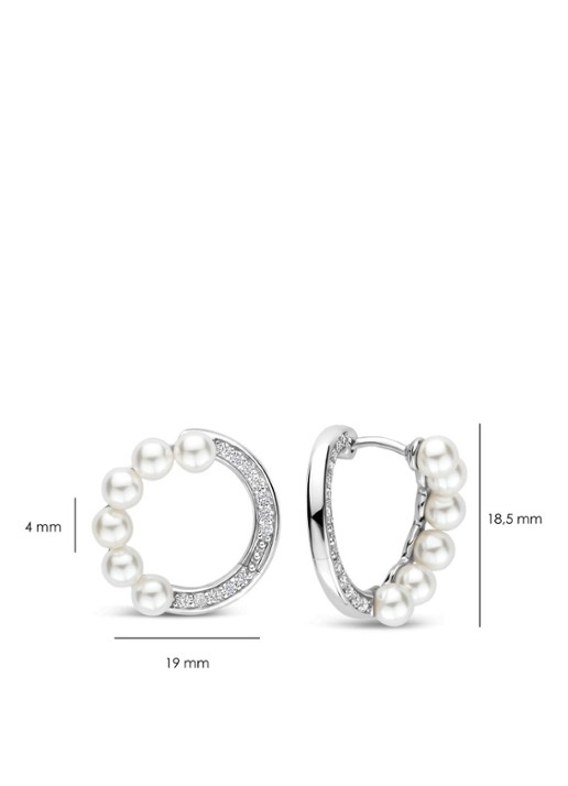 TI SENTO - Milano Oorringen van zilver met parel 78093PW - detail 2 goud