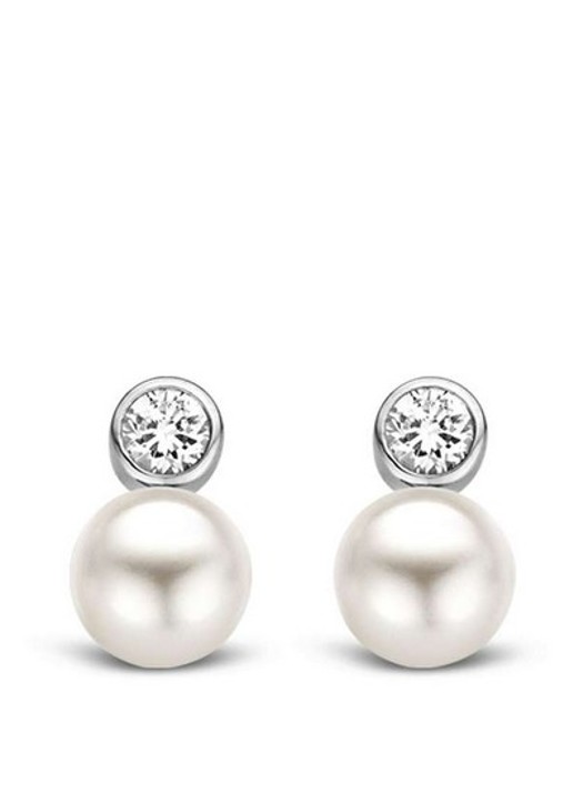 TI SENTO - Milano Oorstekers van zilver met zirkonia 7590PW - detail 2 parelmoer
