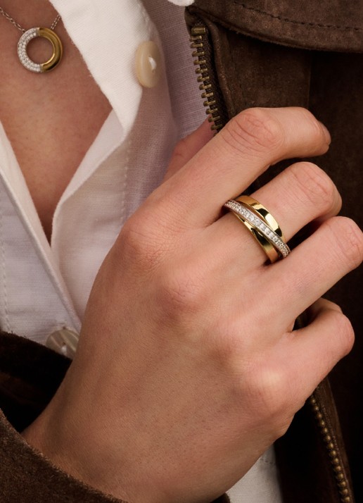 TI SENTO - Milano Ring 12405ZY - voorkant 5 goud