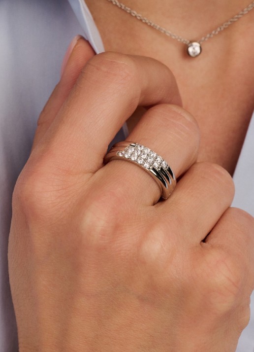 TI SENTO - Milano Ring 12411ZI - voorkant 5 zilver