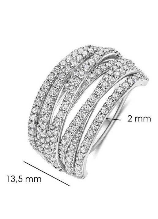 TI SENTO - Milano Ring met zirkonia 12431ZI - detail 5 zilver
