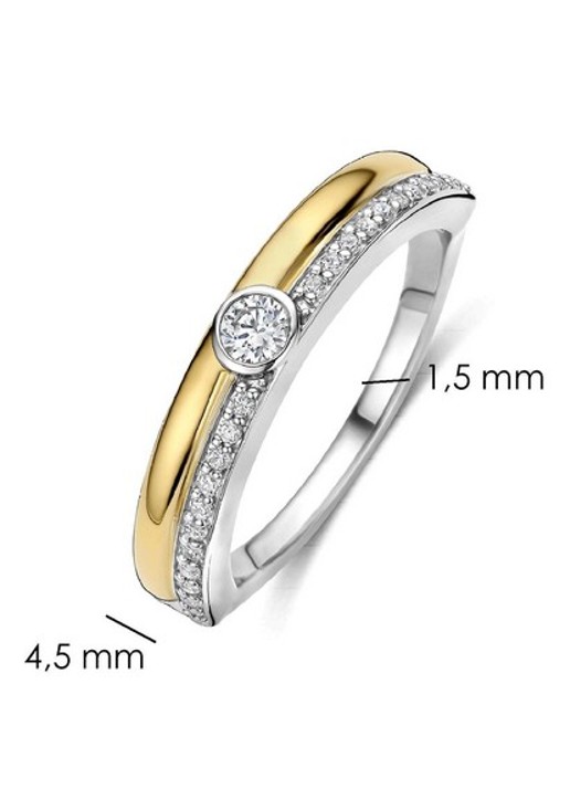 TI SENTO - Milano Ring met zirkonia 12433ZY - detail 5 goud