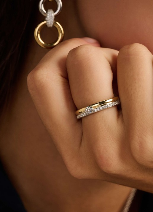 TI SENTO - Milano Ring met zirkonia 12433ZY - voorkant 2 goud