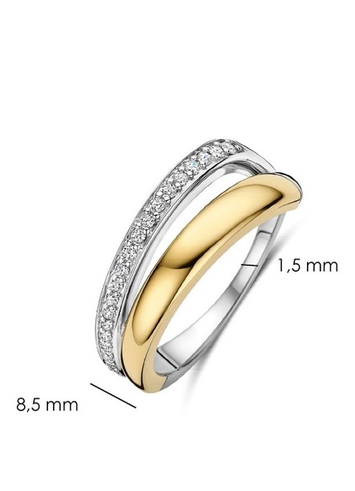 TI SENTO - Milano Ring met zirkonia 12441ZY - detail 3 goud