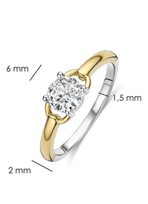 TI SENTO - Milano Ring met zirkonia 12452ZY - detail 3 goud