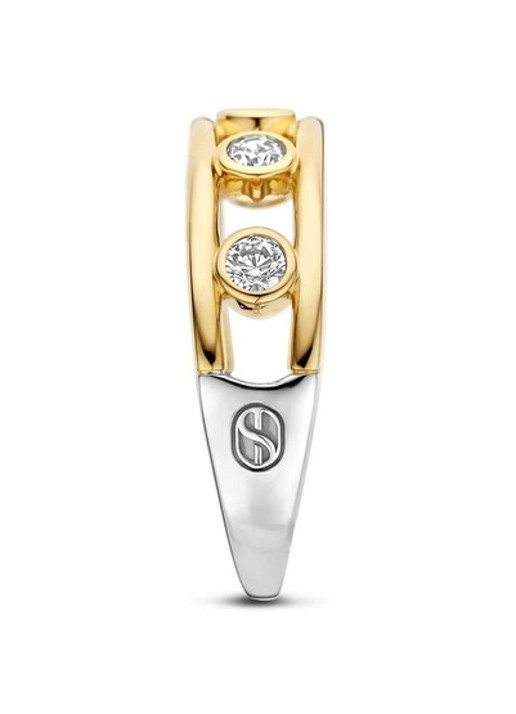 TI SENTO - Milano Ring met zirkonia 12455ZY - detail goud