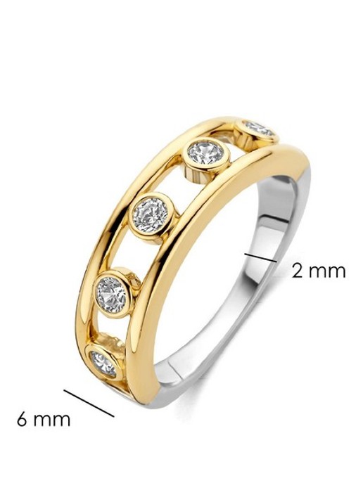 TI SENTO - Milano Ring met zirkonia 12455ZY - detail 3 goud