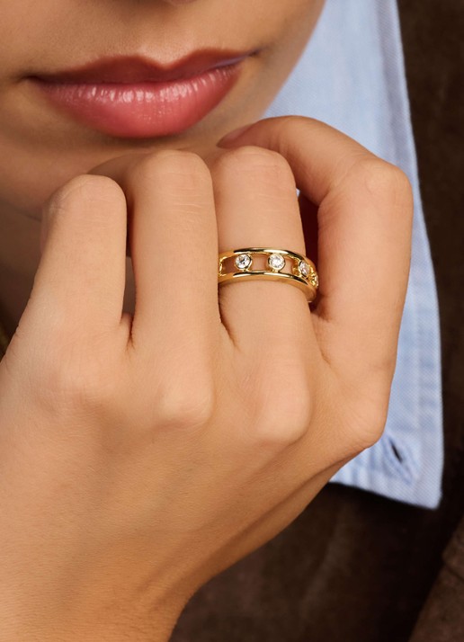 TI SENTO - Milano Ring met zirkonia 12455ZY - voorkant 5 goud