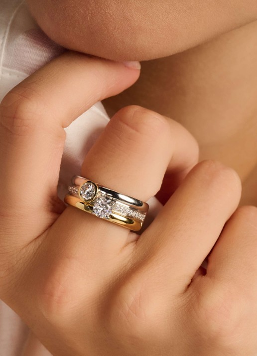 TI SENTO - Milano Ring met zirkonia 12459ZY - voorkant 5 zilver