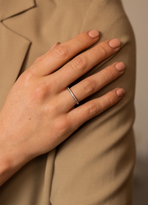 TI SENTO - Milano Ring van zilver met zirkonia 1923ZI - voorkant zilver