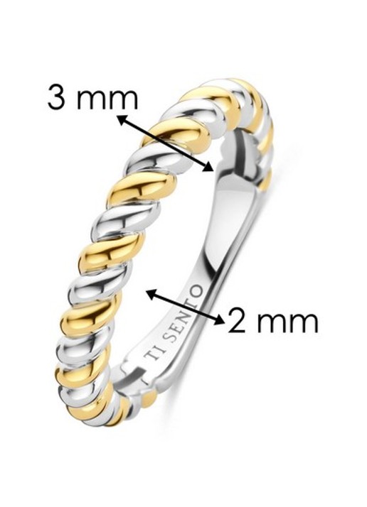 TI SENTO - Milano Ring verguld 12378SY - detail 2 zilver