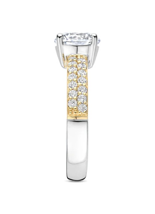 TI SENTO - Milano Ring verguld met zirkonia 1737ZY - detail goud