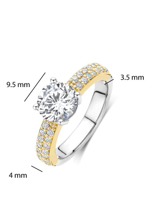TI SENTO - Milano Ring verguld met zirkonia 1737ZY - detail 3 goud