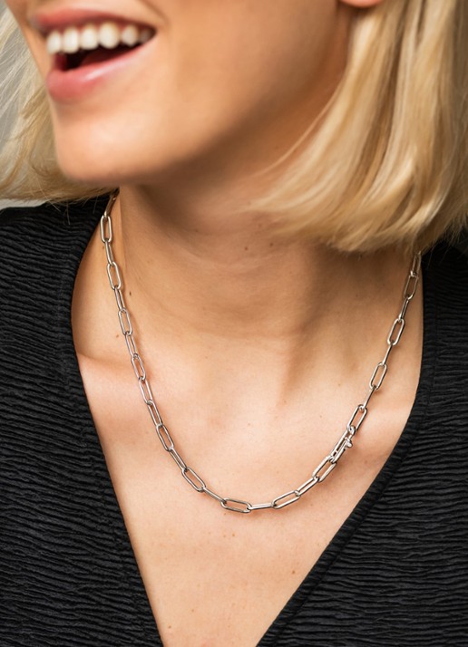TI SENTO - Milano Schakelketting van zilver 3947ZI - voorkant 2 zilver