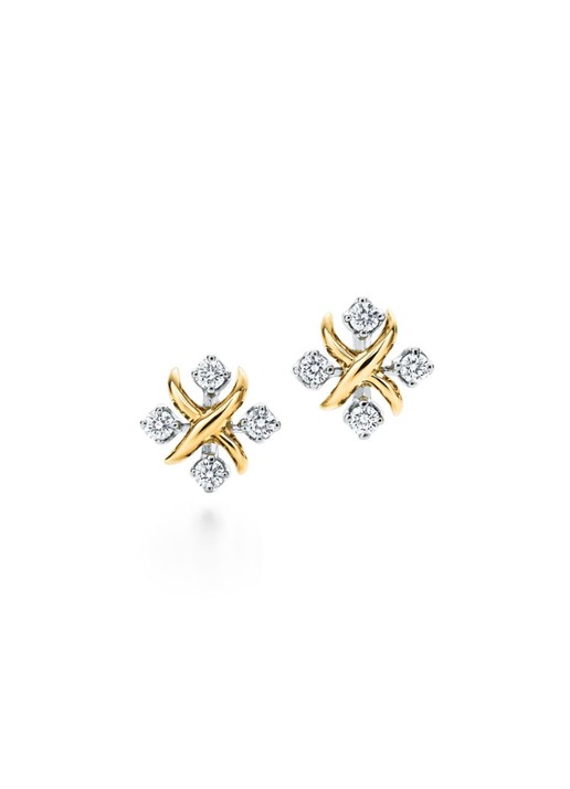 Tiffany & Co. 16 Stone oorstekers van 18 karaat geelgoud met diamant 85118