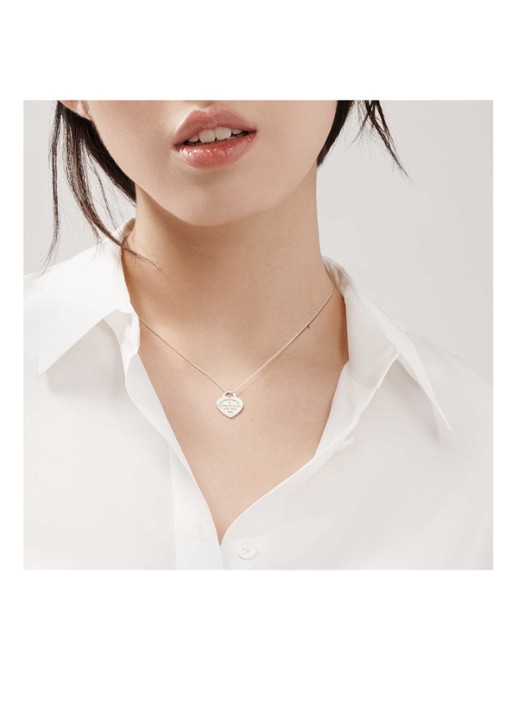 Tiffany & Co. Heart Tag Small ketting van sterling zilver met diamant 21821 - detail undefined