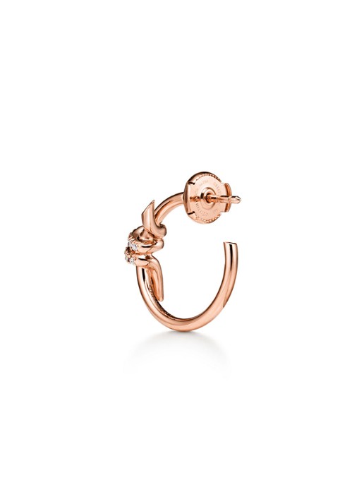 Tiffany & Co. Knot oorringen van 18 karaat roségoud met diamant 84883 - achterkant 9 undefined