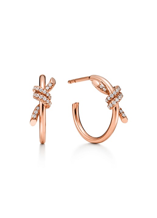 Tiffany & Co. Knot oorringen van 18 karaat roségoud met diamant 84883