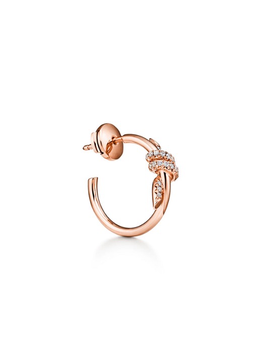 Tiffany & Co. Knot oorringen van 18 karaat roségoud met diamant 84883 - voorkant 7 undefined